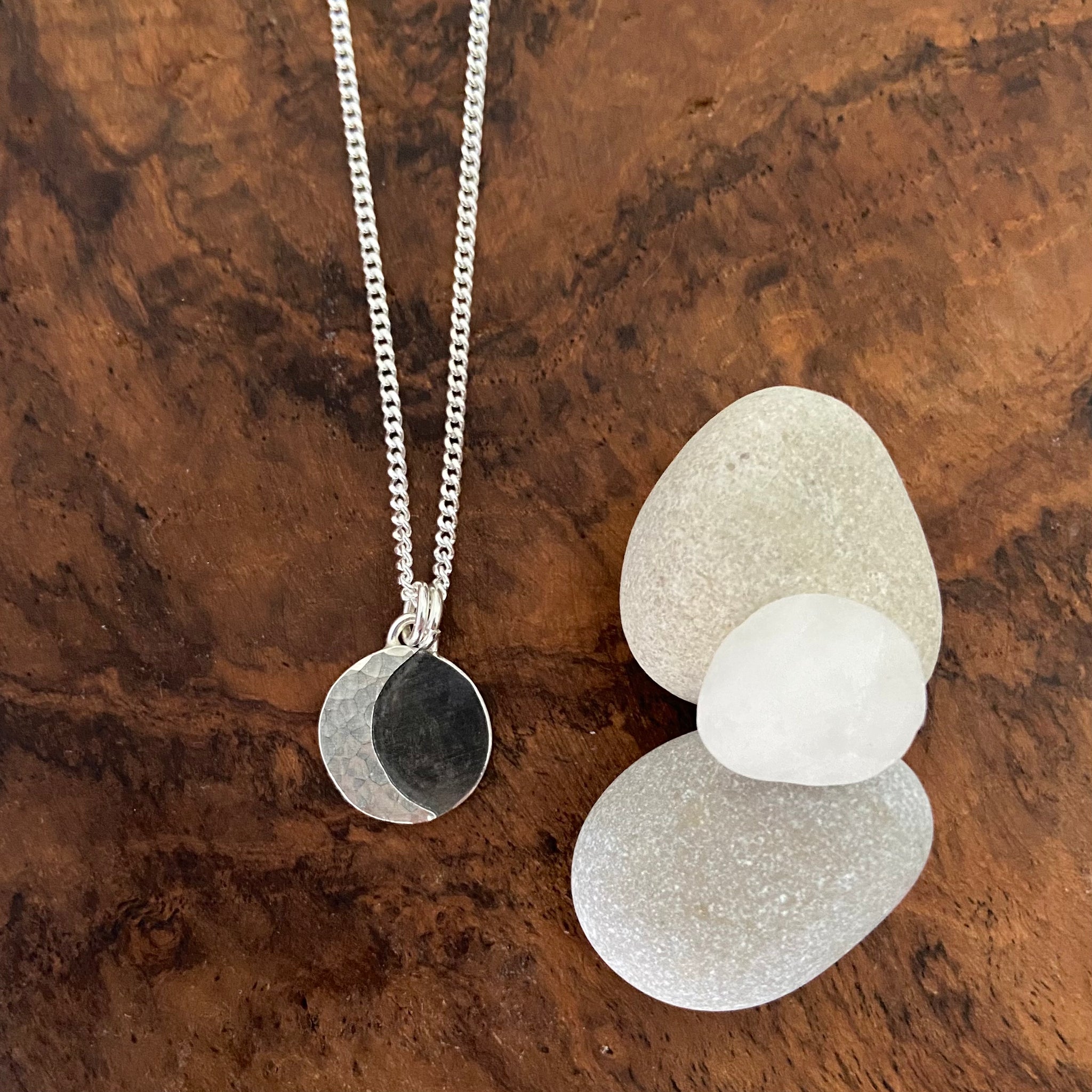 Waning crescent moon pendant Olive Cedar Studio